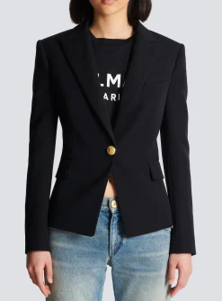 Discount One-button Wool Blazer Women Jackets And Blazers