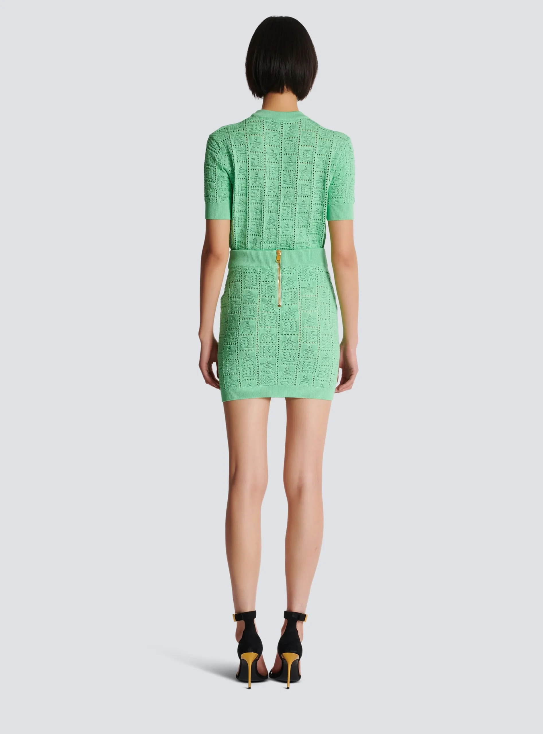 Cheap Openwork Monogram Knit Skirt Women Skirts|Knitwear