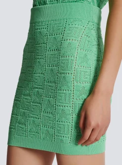 Cheap Openwork Monogram Knit Skirt Women Skirts|Knitwear