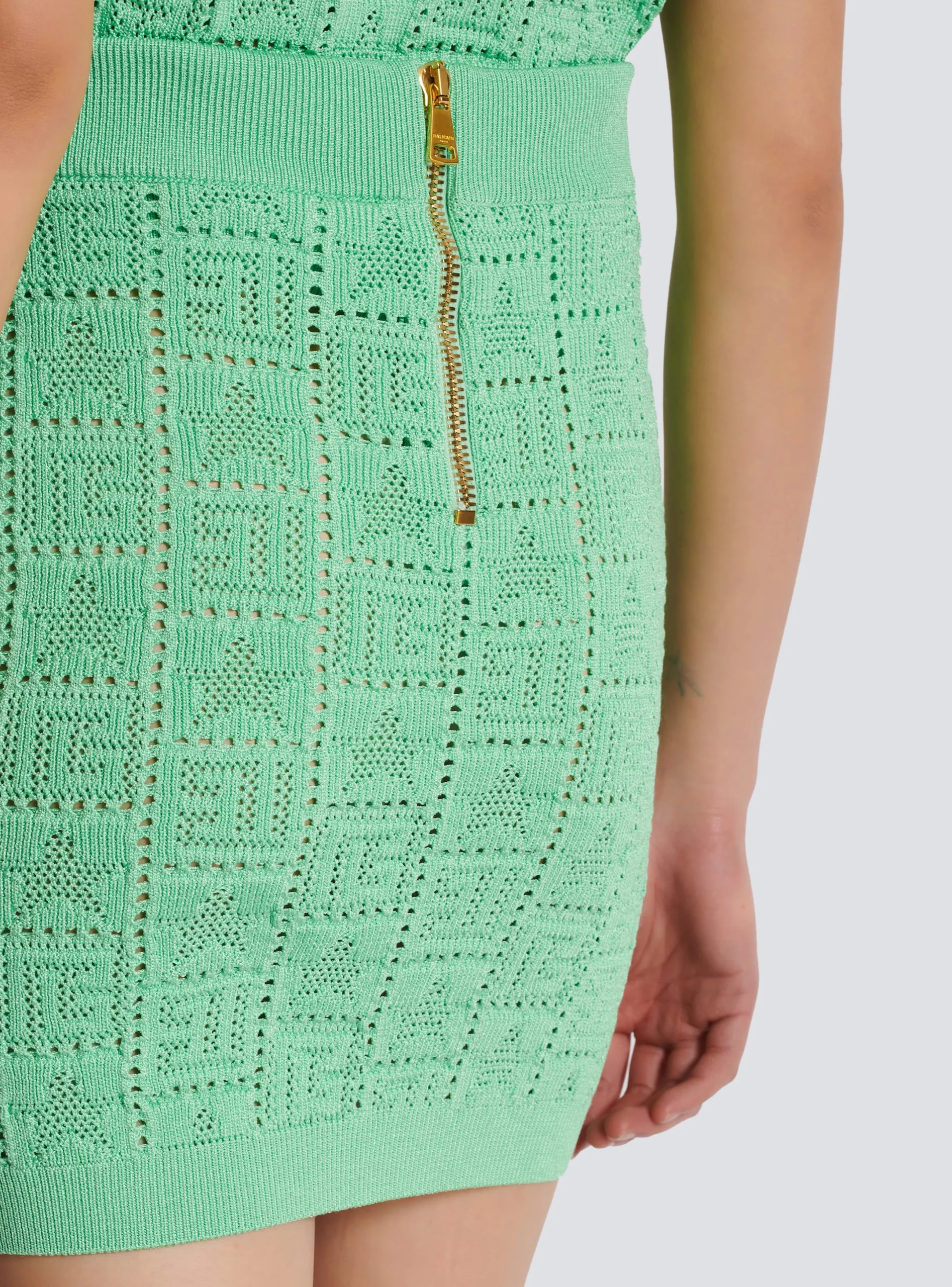 Cheap Openwork Monogram Knit Skirt Women Skirts|Knitwear