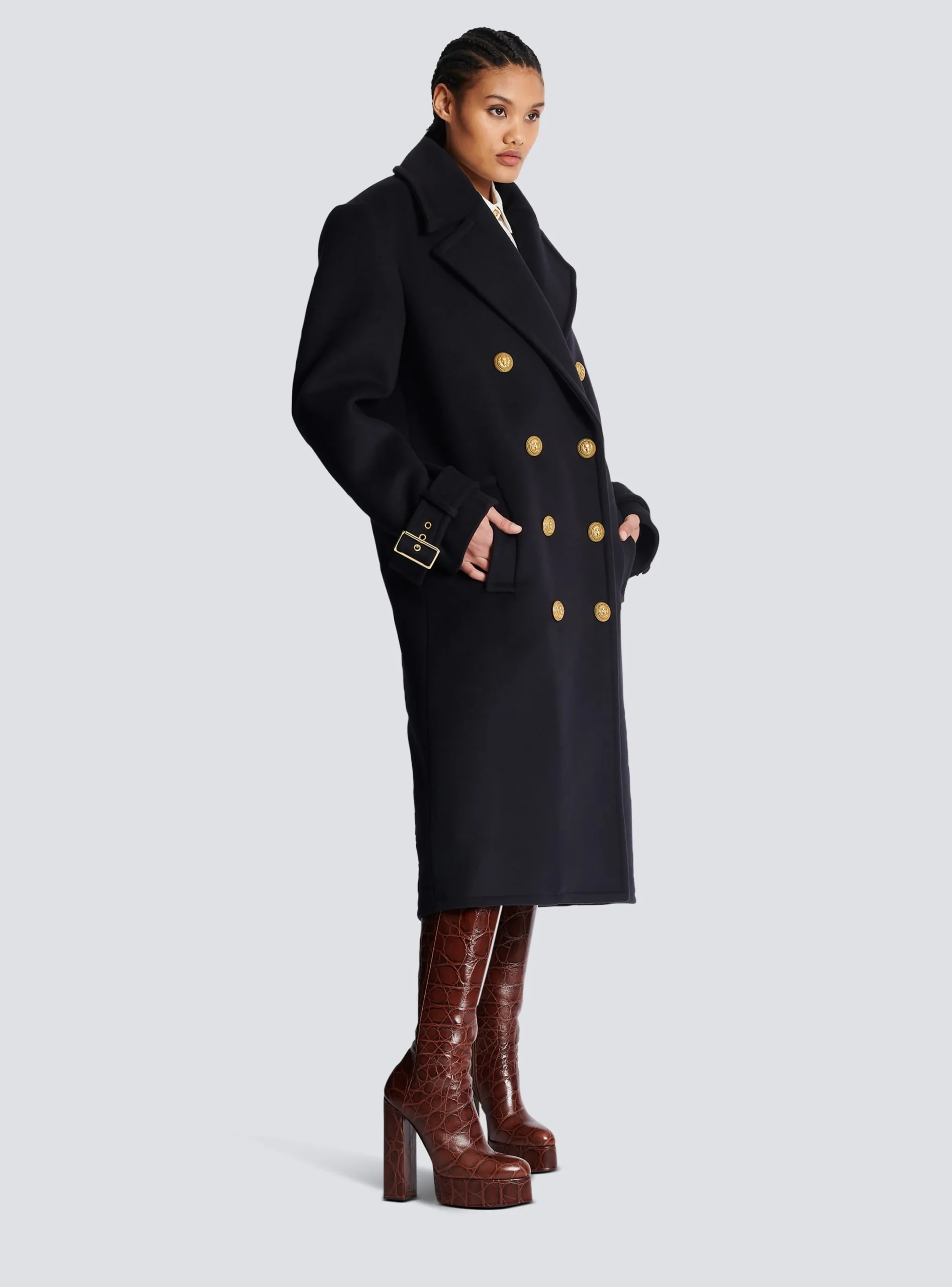 Sale Oversized Double-breasted Coat Women Outerwear