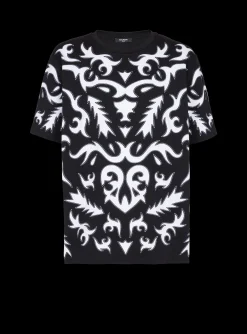 Best Sale Oversized T-shirt With Laser-cut Baroque Print T-Shirts