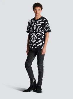 Best Sale Oversized T-shirt With Laser-cut Baroque Print T-Shirts