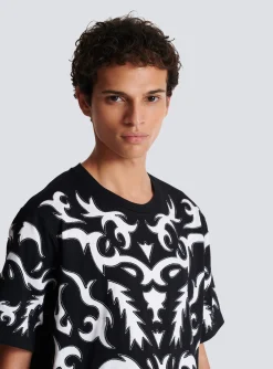 Best Sale Oversized T-shirt With Laser-cut Baroque Print T-Shirts