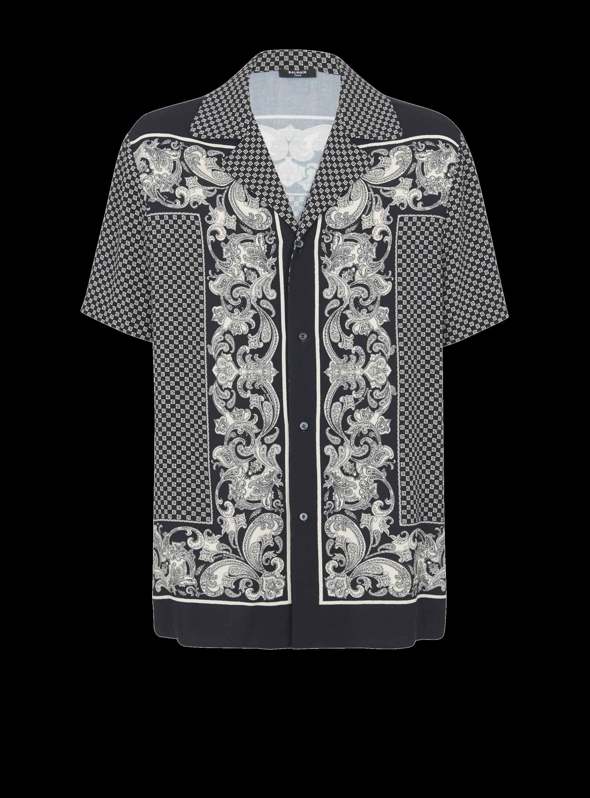 Fashion Paisley And Mini Monogram Printed Silk Shirt Shirts And Polos