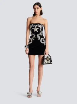 Best Sale Paisley Embroidered Strapless Dress Women Dresses