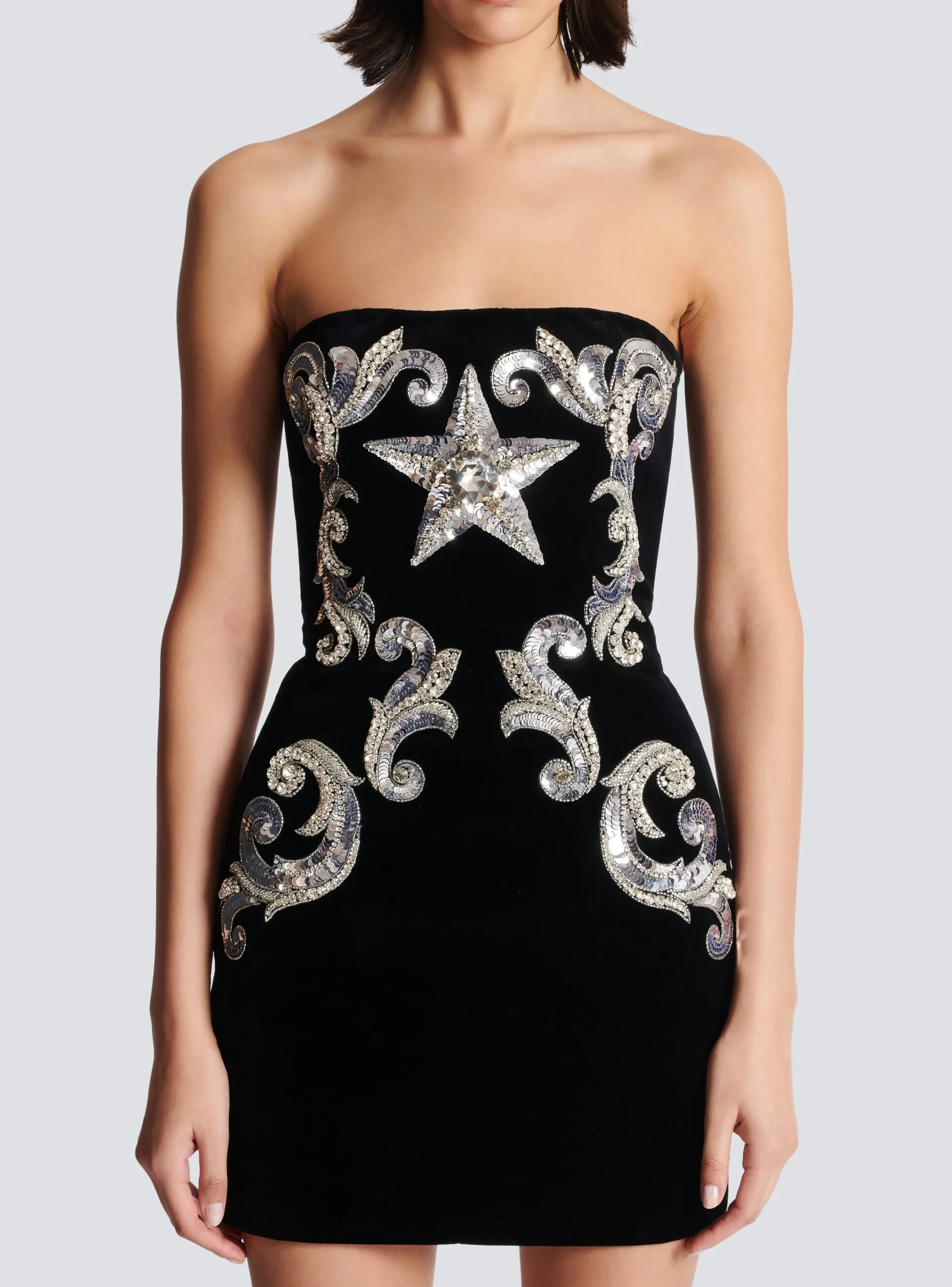 Best Sale Paisley Embroidered Strapless Dress Women Dresses