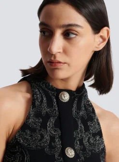 Online Paisley Knit Sleeveless Dress Women Dresses