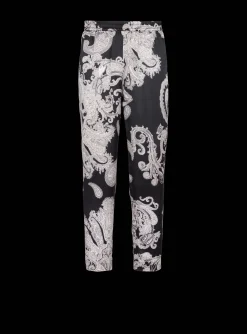 Fashion Paisley Print Silk Trousers Trousers And Shorts