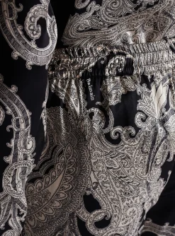 Fashion Paisley Print Silk Trousers Trousers And Shorts