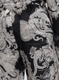 Fashion Paisley Print Silk Trousers Trousers And Shorts