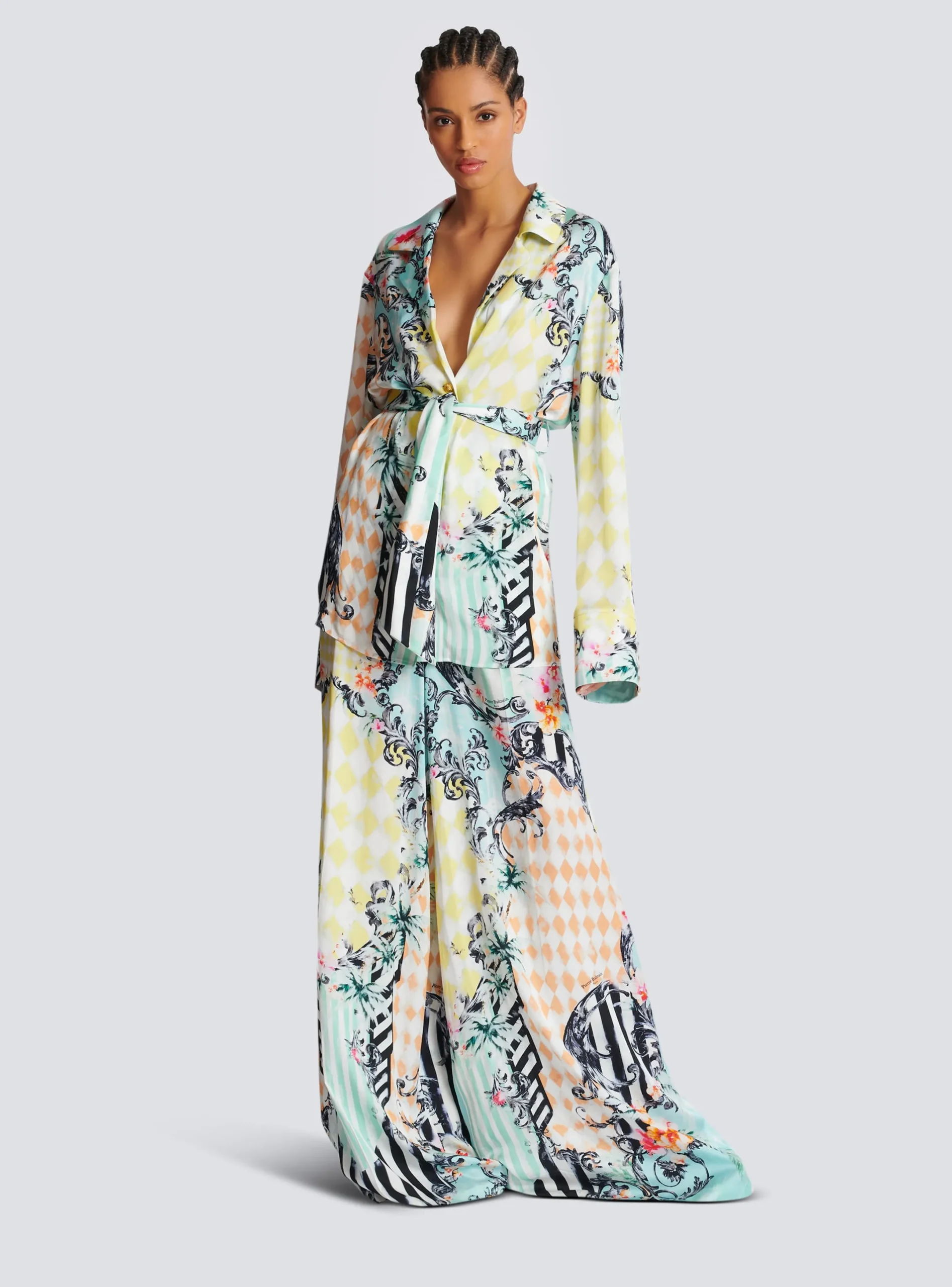 New Palazzo Trousers With Baroque Print Women Trousers And Shorts