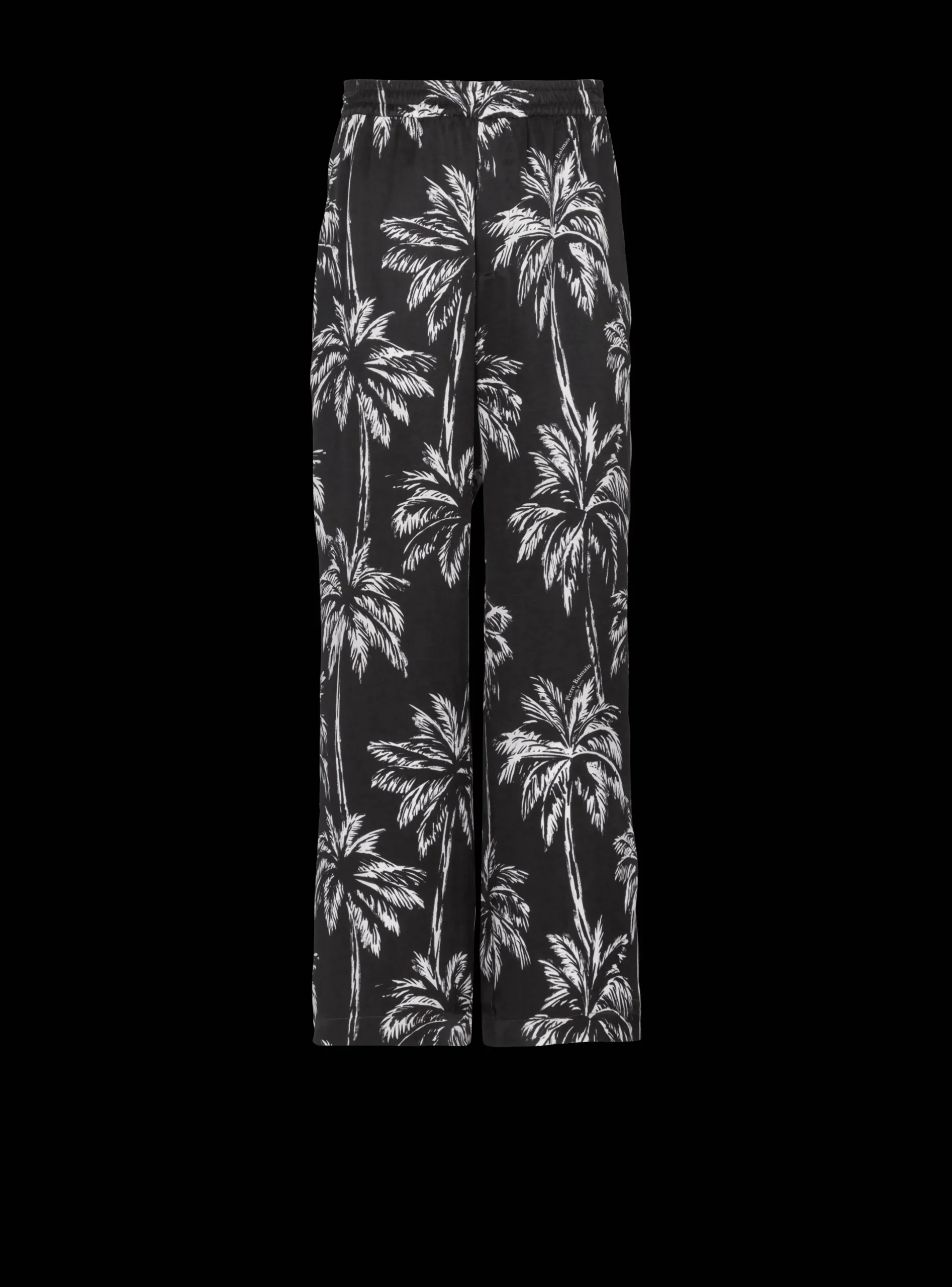 Fashion Palm Print Satin Pyjama Trousers Trousers And Shorts