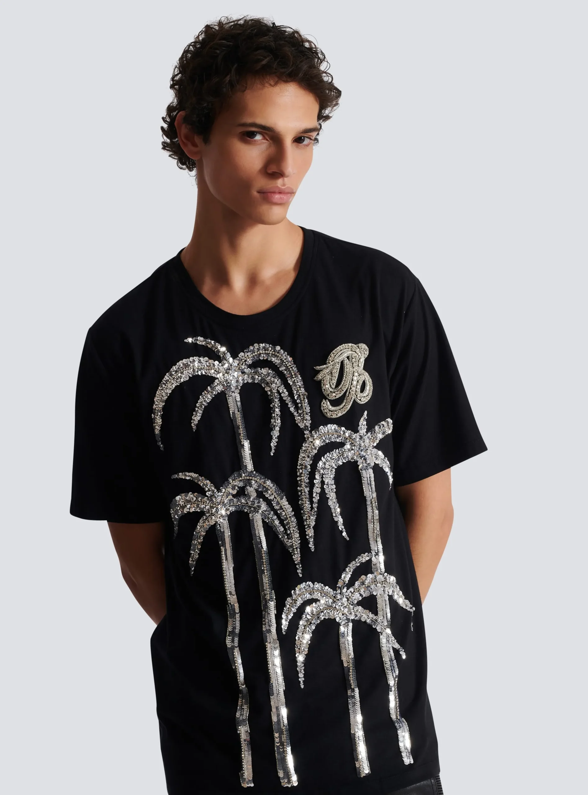 Fashion Palm Tree Embroidered T-shirt T-Shirts