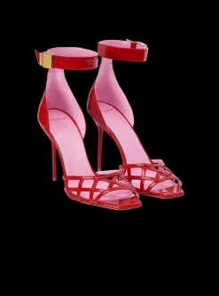 Outlet Patent Leather Uma Sandals With Openwork Grid Women High Heels & Pumps
