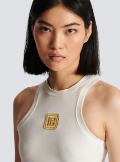 Online PB Embroidered Tank Top Women T-Shirts