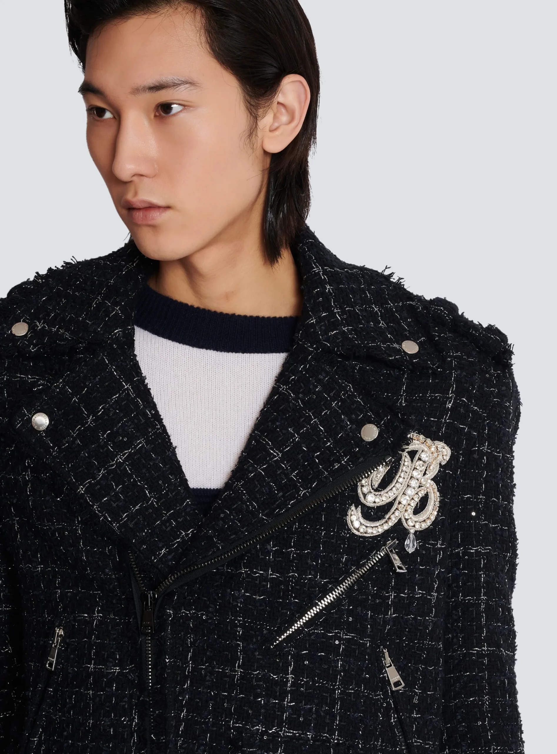 Discount PB Signature Tweed Biker Jacket Outerwear