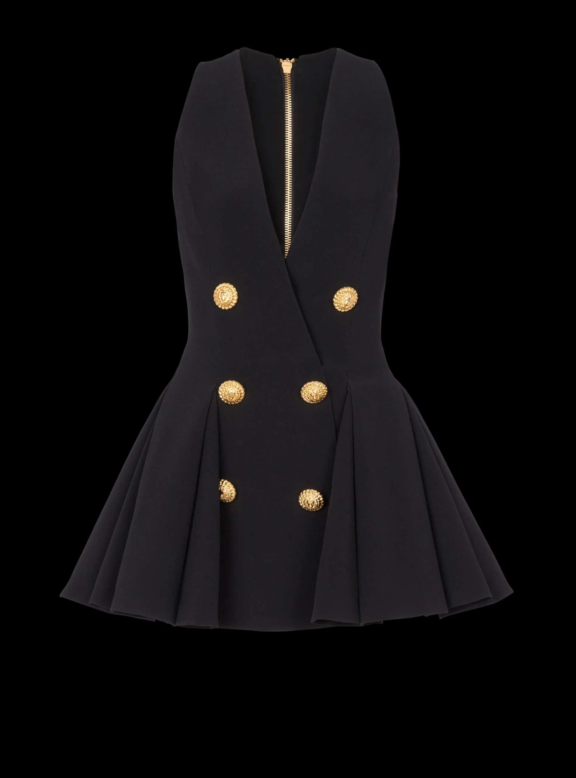 Online Pleated Flared Crepe Dress Women Dresses