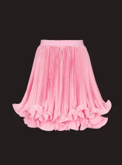 Discount Pleated Skirt With Ruffles Women Skirts
