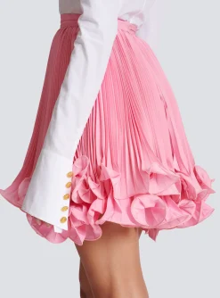 Discount Pleated Skirt With Ruffles Women Skirts