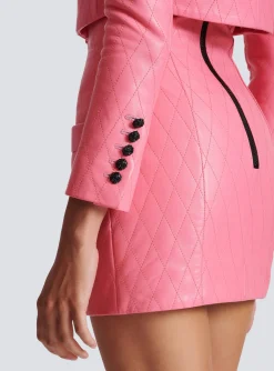 Best Sale Quilted Cropped Leather Jacket Women Jackets And Blazers