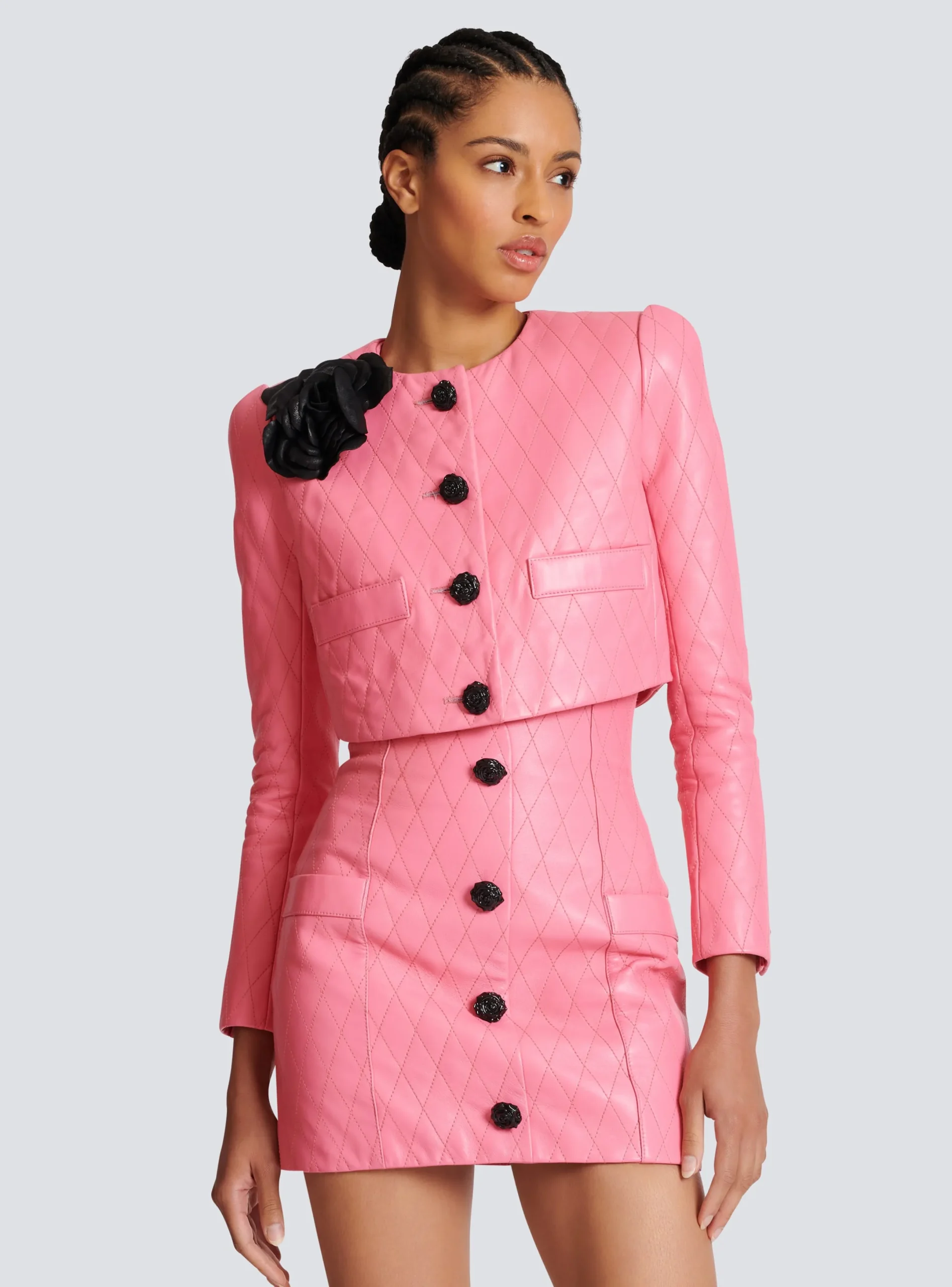 Best Sale Quilted Cropped Leather Jacket Women Jackets And Blazers