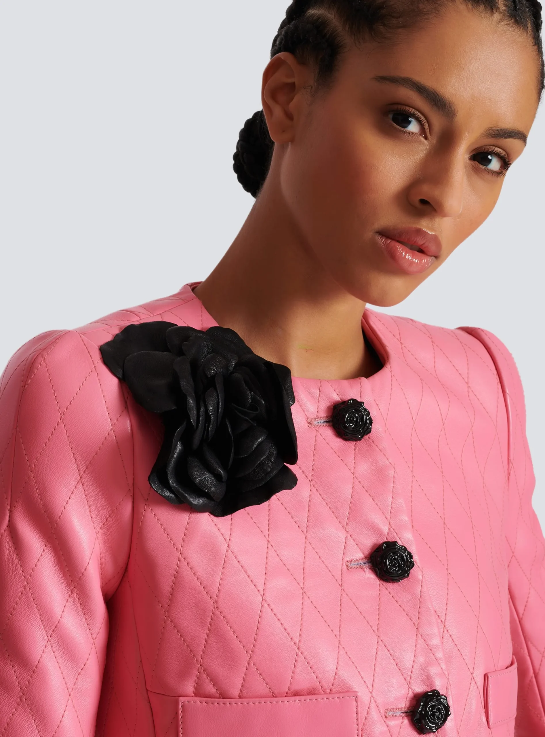 Best Sale Quilted Cropped Leather Jacket Women Jackets And Blazers