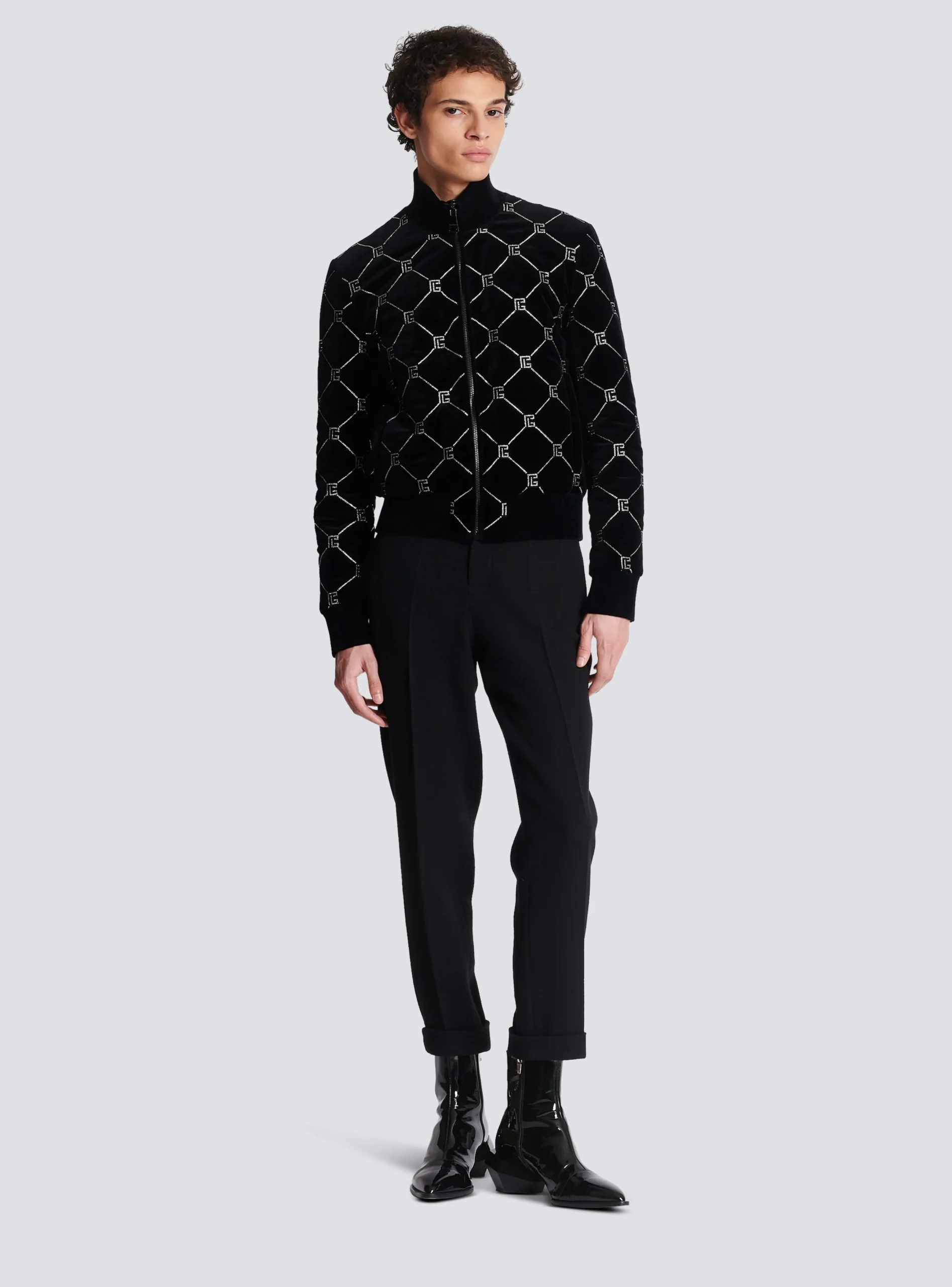 Best Quilted Rhinestone Bomber Jacket Outerwear