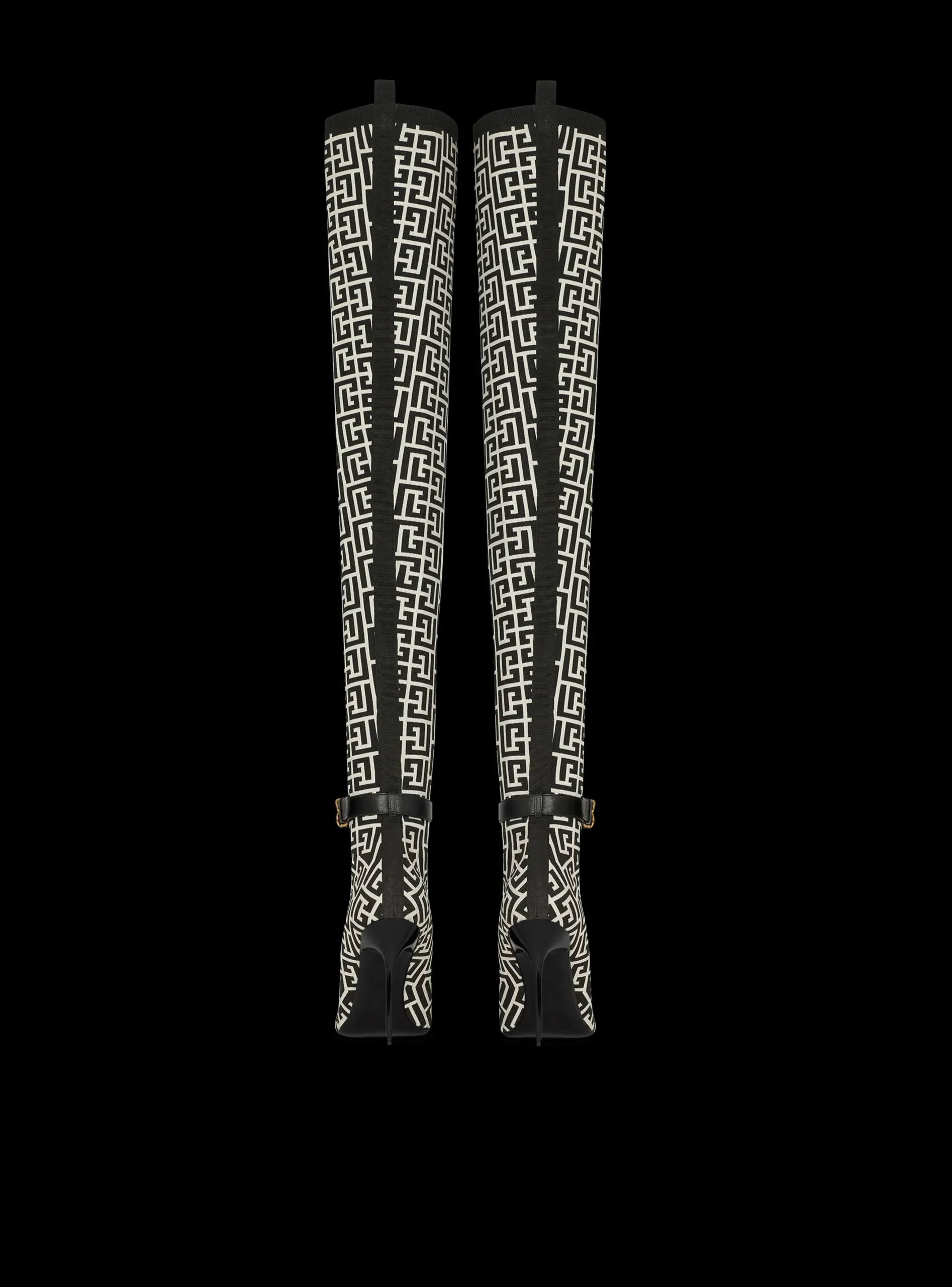 Store Raven Monogrammed Knit Thigh-high Boots Women Boots