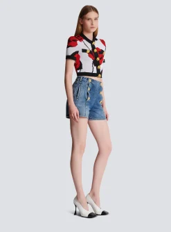 Clearance Roses Jacquard Knit Cardigan Women Knitwear