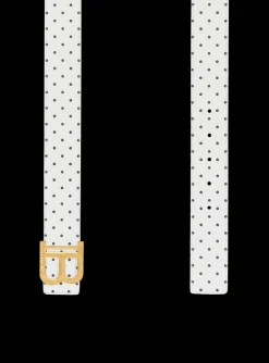 Best Reversible Calfskin B-Belt With A Polka Dots Print Women Belts