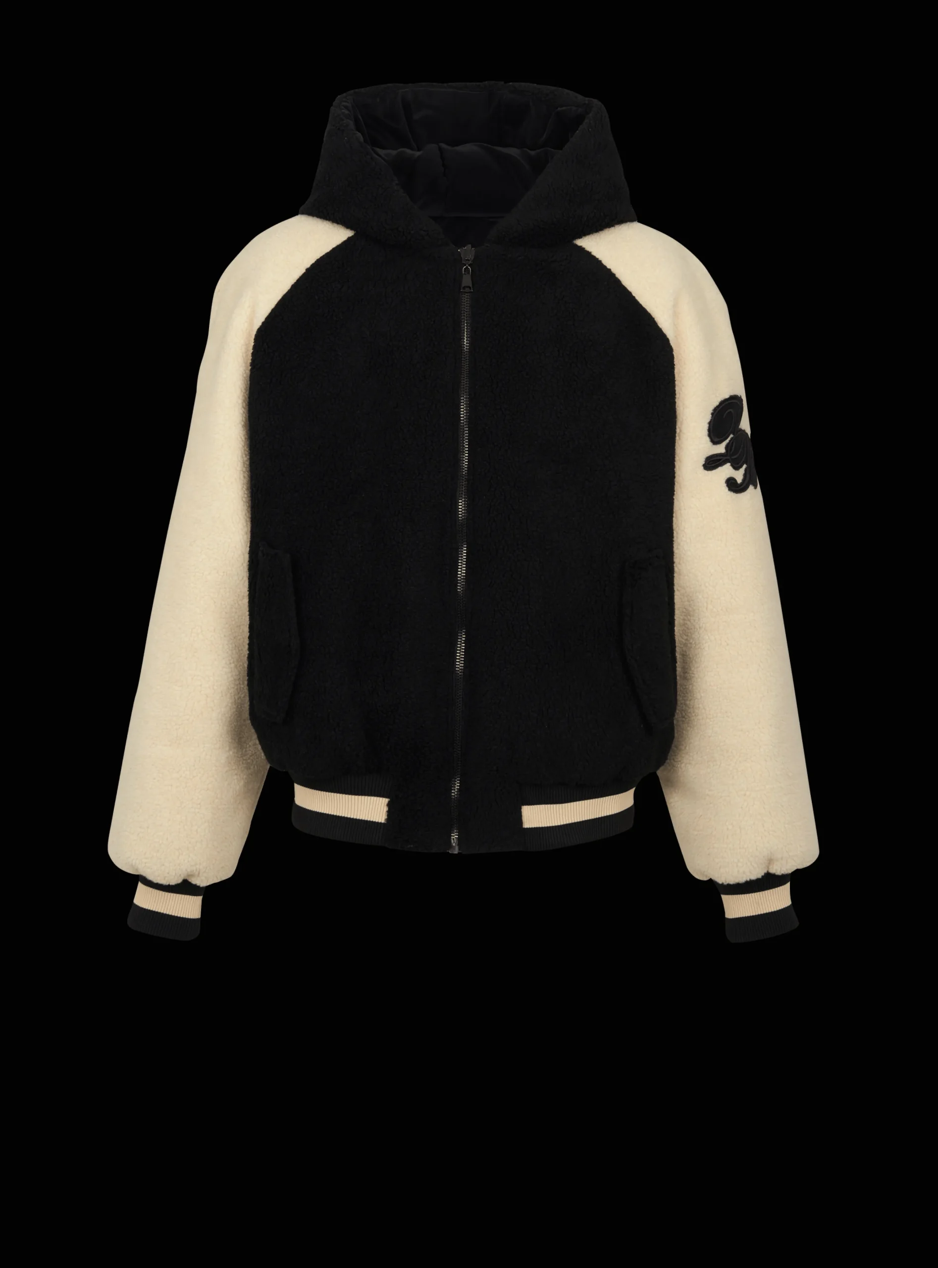 Cheap Reversible Varsity-style Puffer Jacket With Hood Outerwear