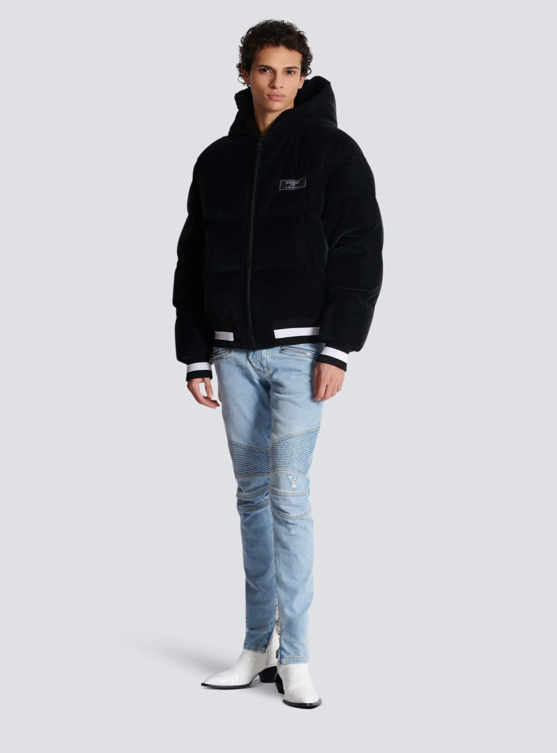 Cheap Reversible Varsity-style Puffer Jacket With Hood Outerwear