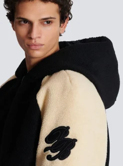 Cheap Reversible Varsity-style Puffer Jacket With Hood Outerwear