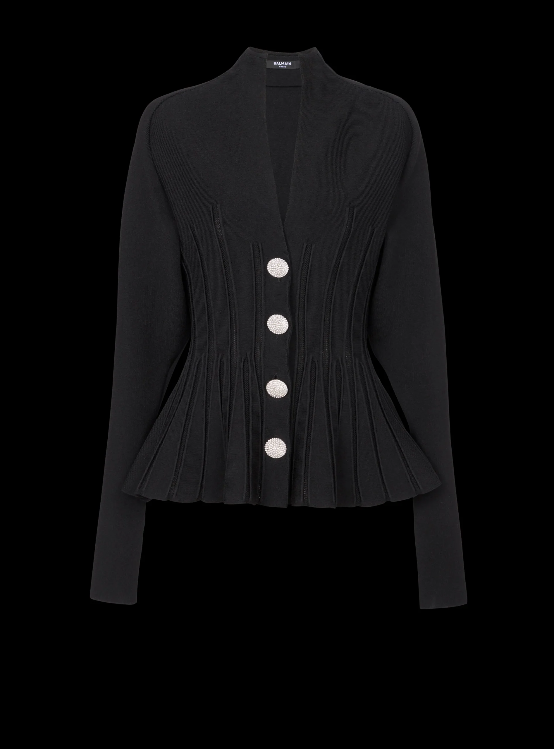 Best Sale Ribbed Knit Peplum Cardigan Women Knitwear