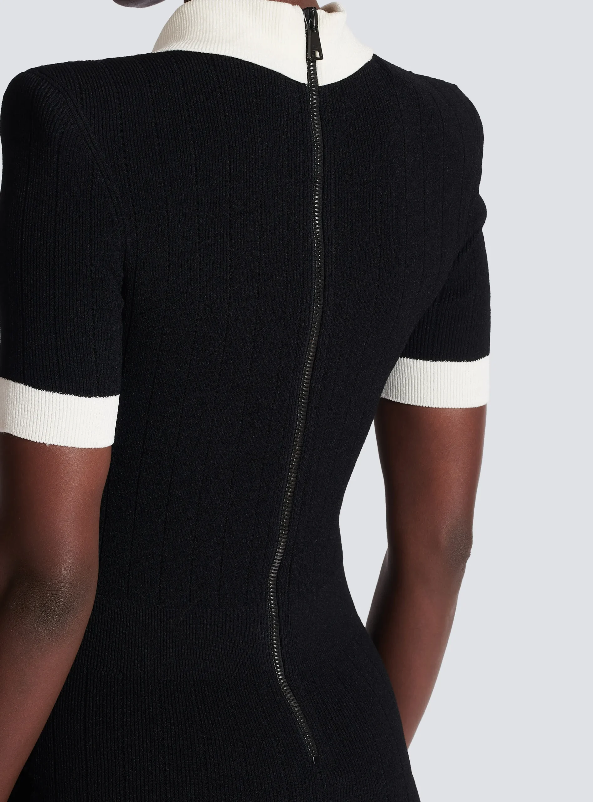 Fashion Ribbed Knit Polo Dress Women Knitwear|Dresses