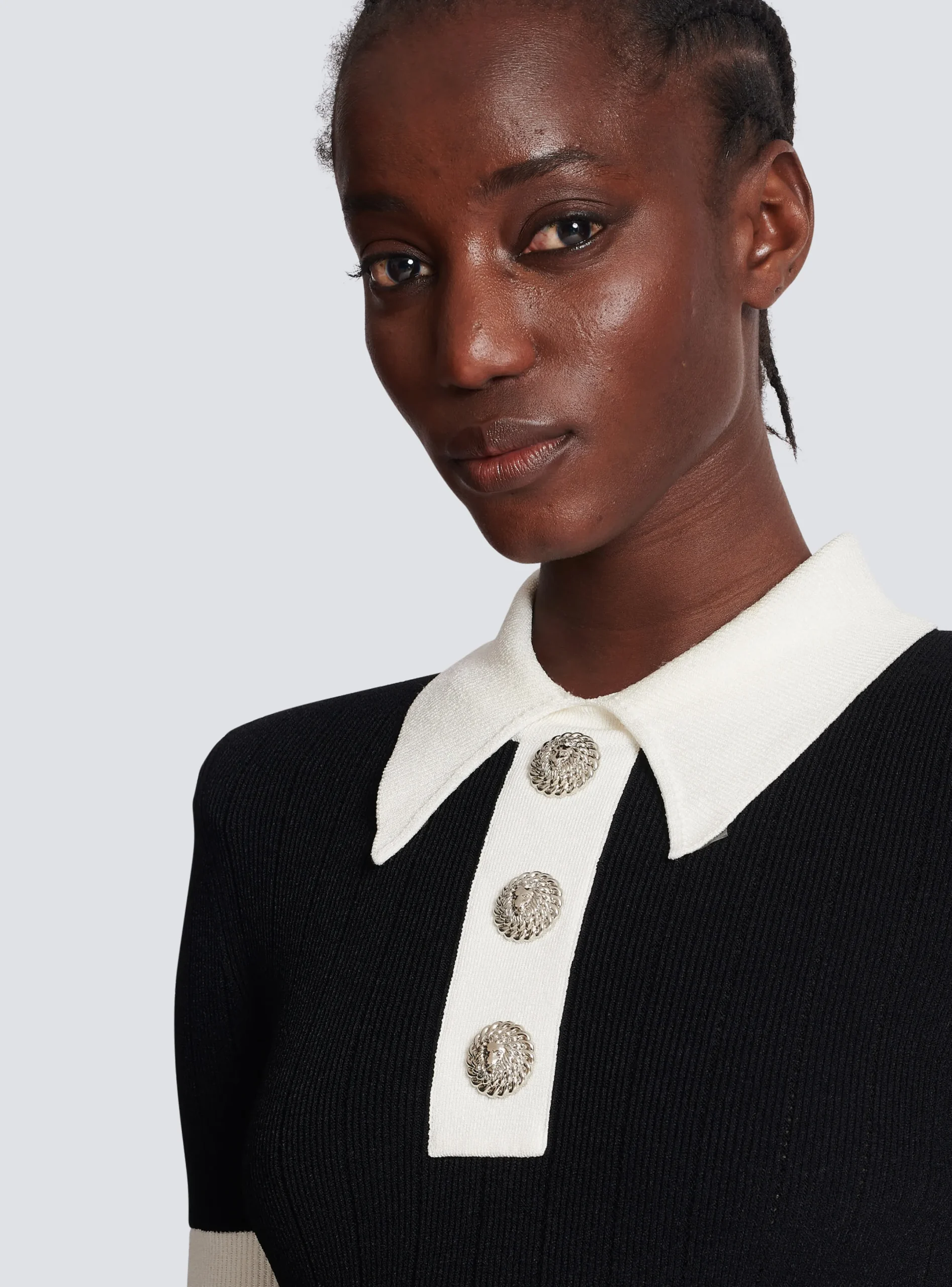 Fashion Ribbed Knit Polo Dress Women Knitwear|Dresses
