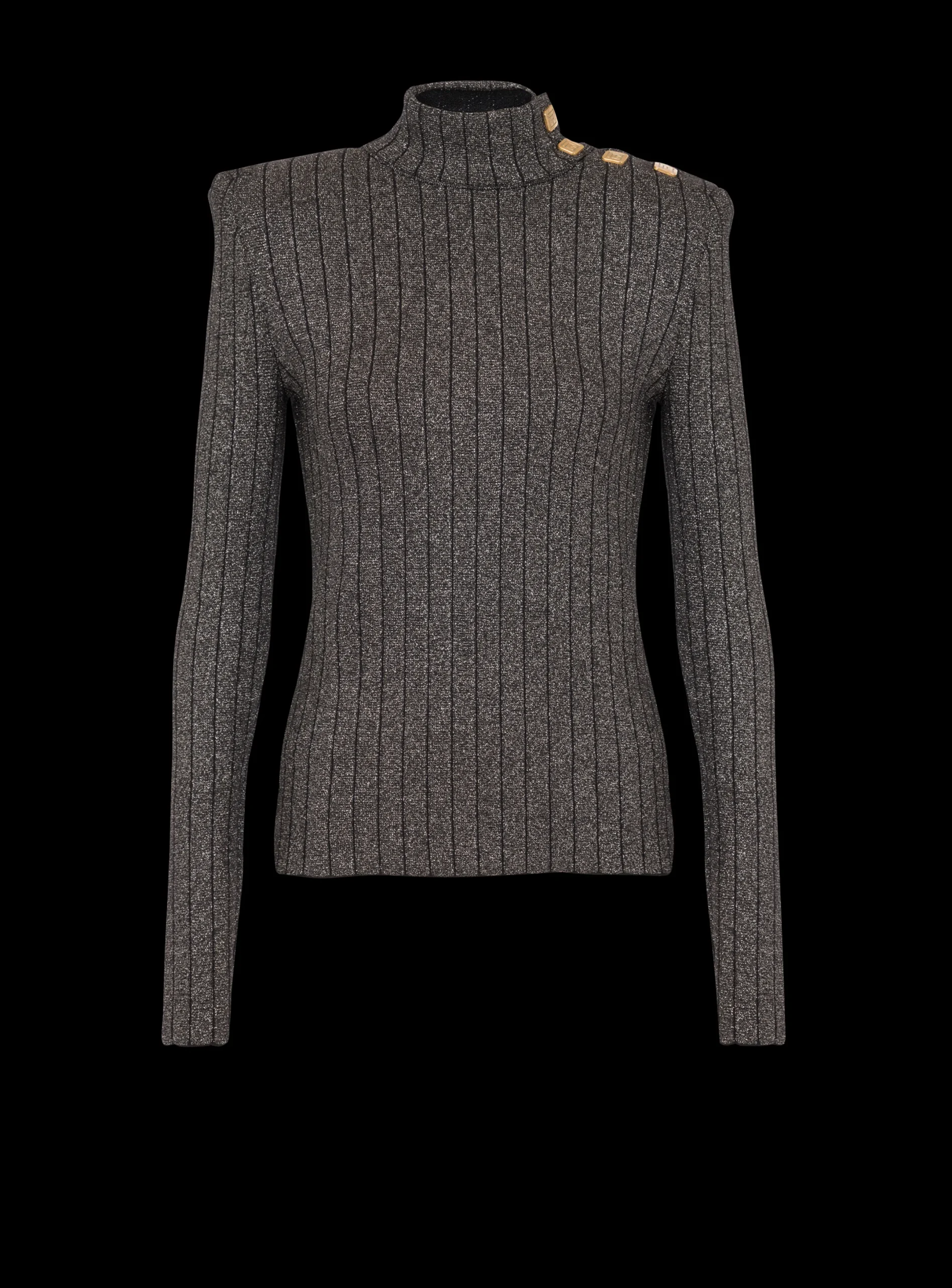 New Ribbed Lurex Knit Jumper Women Knitwear