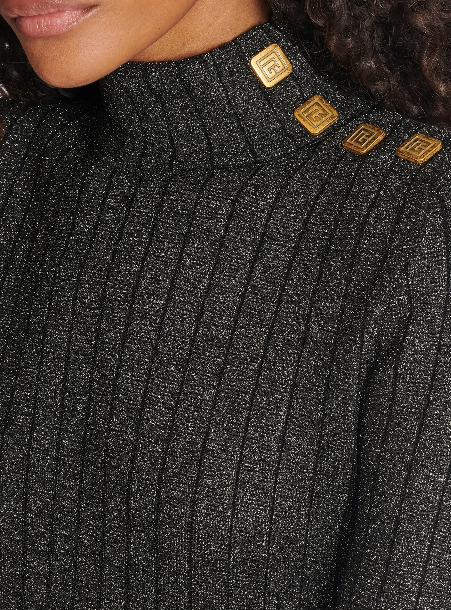 New Ribbed Lurex Knit Jumper Women Knitwear