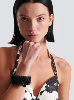 Cheap Rose And Grid Resin Cuff Women Fashion Jewelry