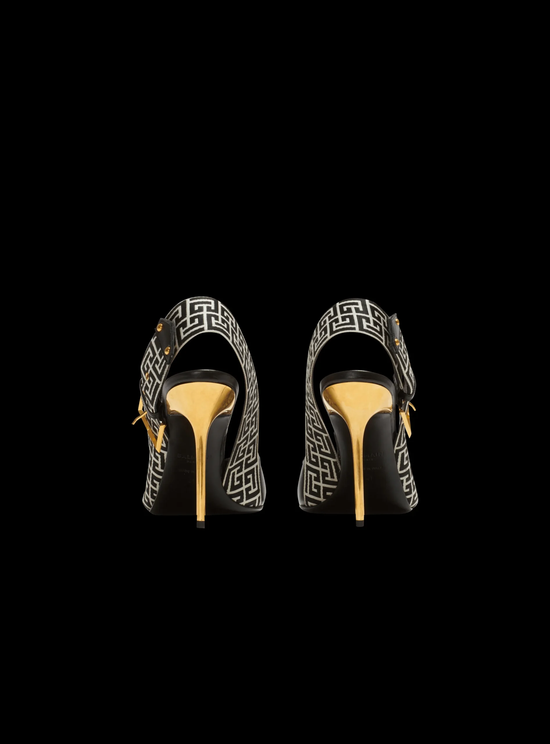 Discount Ruby Monogrammed Leather Slingbacks Women High Heels & Pumps