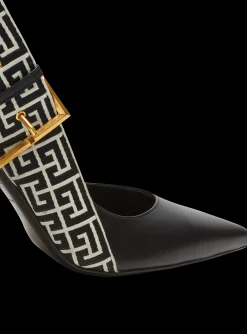 Discount Ruby Monogrammed Leather Slingbacks Women High Heels & Pumps