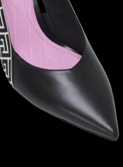 Best Sale Ruby Stiletto Slingbacks In Calfskin And PB Labyrinth Canvas Women Boots|High Heels & Pumps