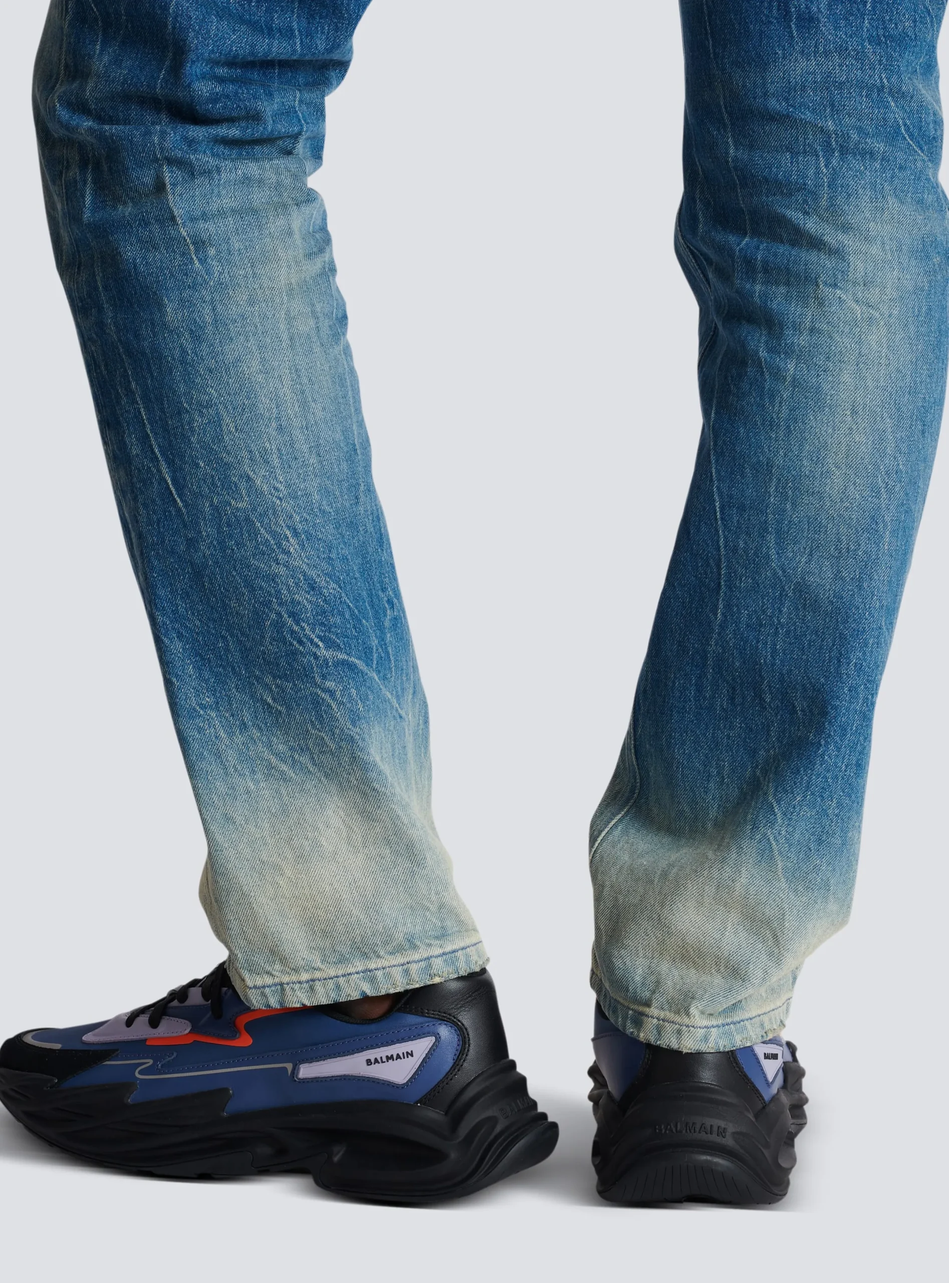 Store Run-Row Leather And Nylon Trainers Men|Sneakers