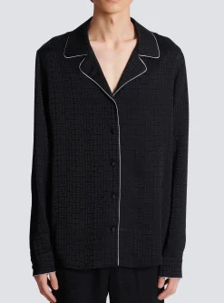 Outlet Satin Monogram Jacquard Shirt Shirts And Polos