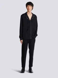 Sale Satin Monogram Jacquard Trousers Trousers And Shorts