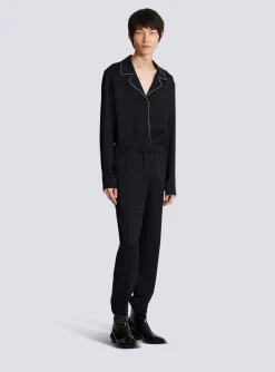 Sale Satin Monogram Jacquard Trousers Trousers And Shorts
