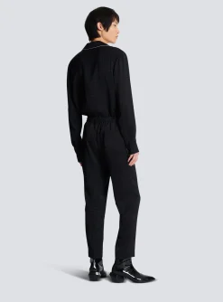 Sale Satin Monogram Jacquard Trousers Trousers And Shorts