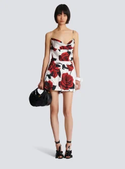 Store Satin Shorts With Roses Print Women Trousers And Shorts