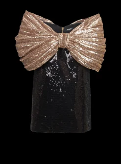 Best Sale Sequinned Dress With Oversized Bow Women Dresses